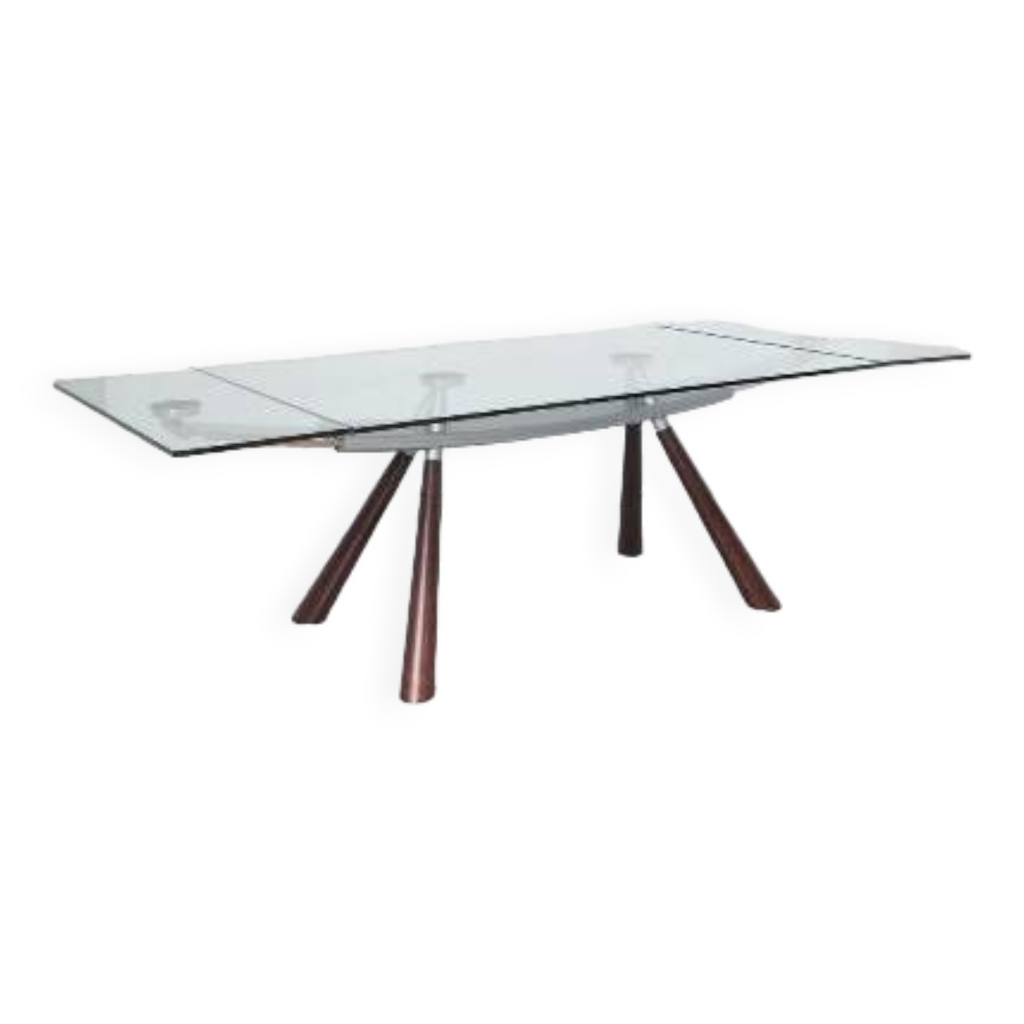 Table à rallonge en verre Samurai Reflex Angelo | Selency