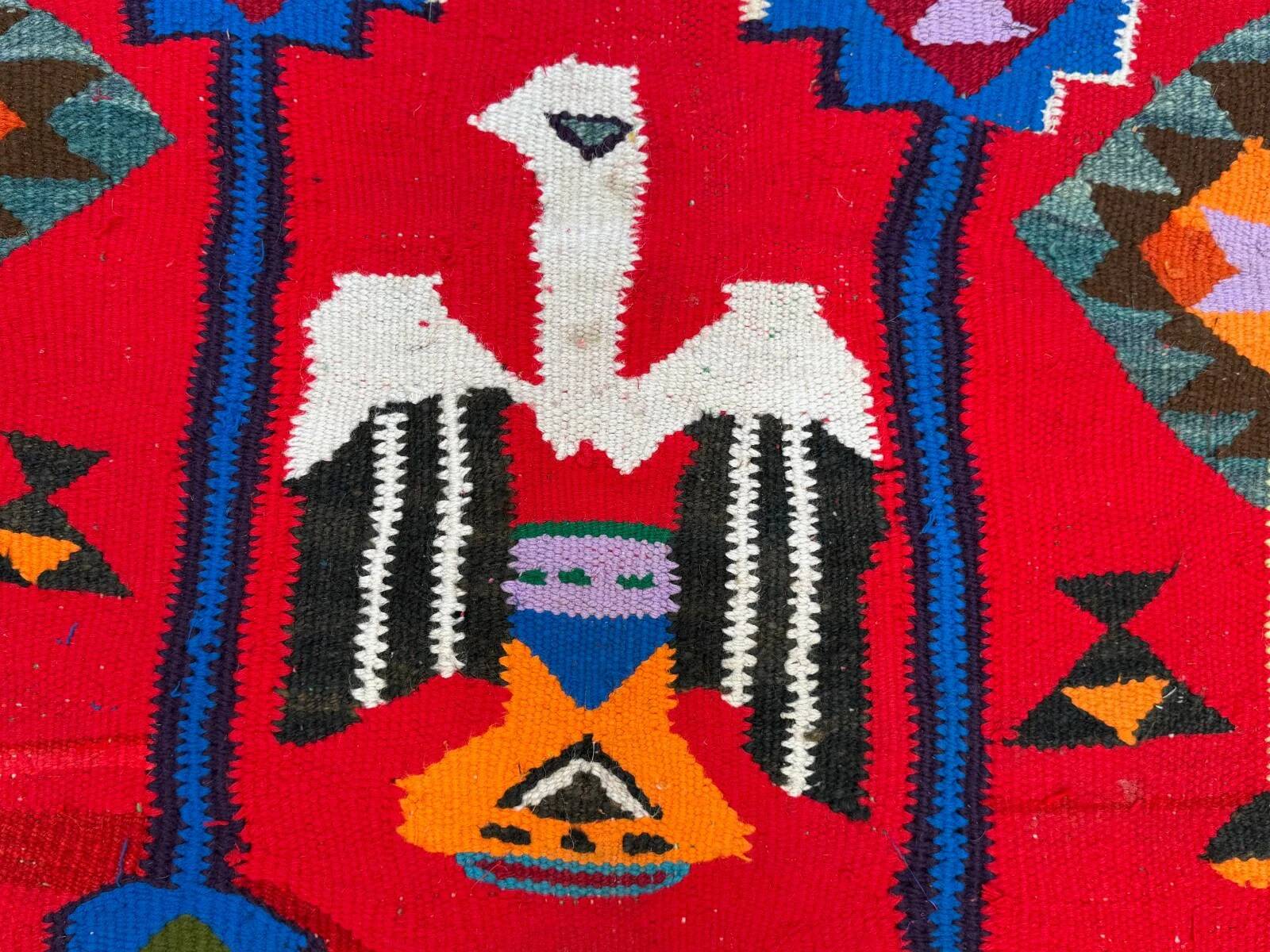 Turkish kilim runner 295x90 cm, vintage kelim rug, eagles and scorpions 2513