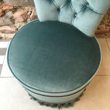 Glacier blue velvet toad heater chair