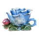 Old barbotine candle holder in the shape of a rose