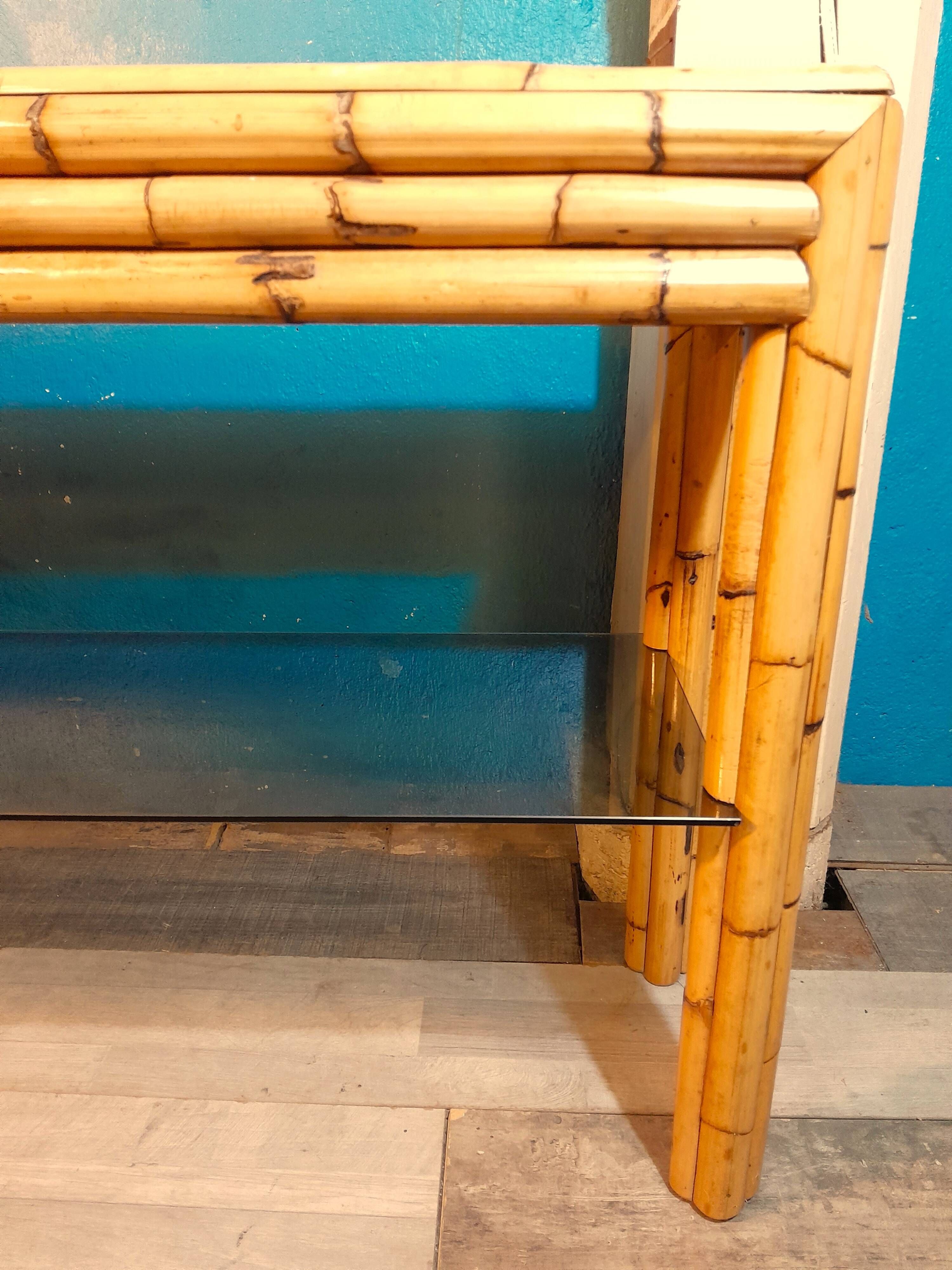 Bamboo console Vivai del Sud 1970s