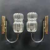 Pair of vintage chrome wall sconces