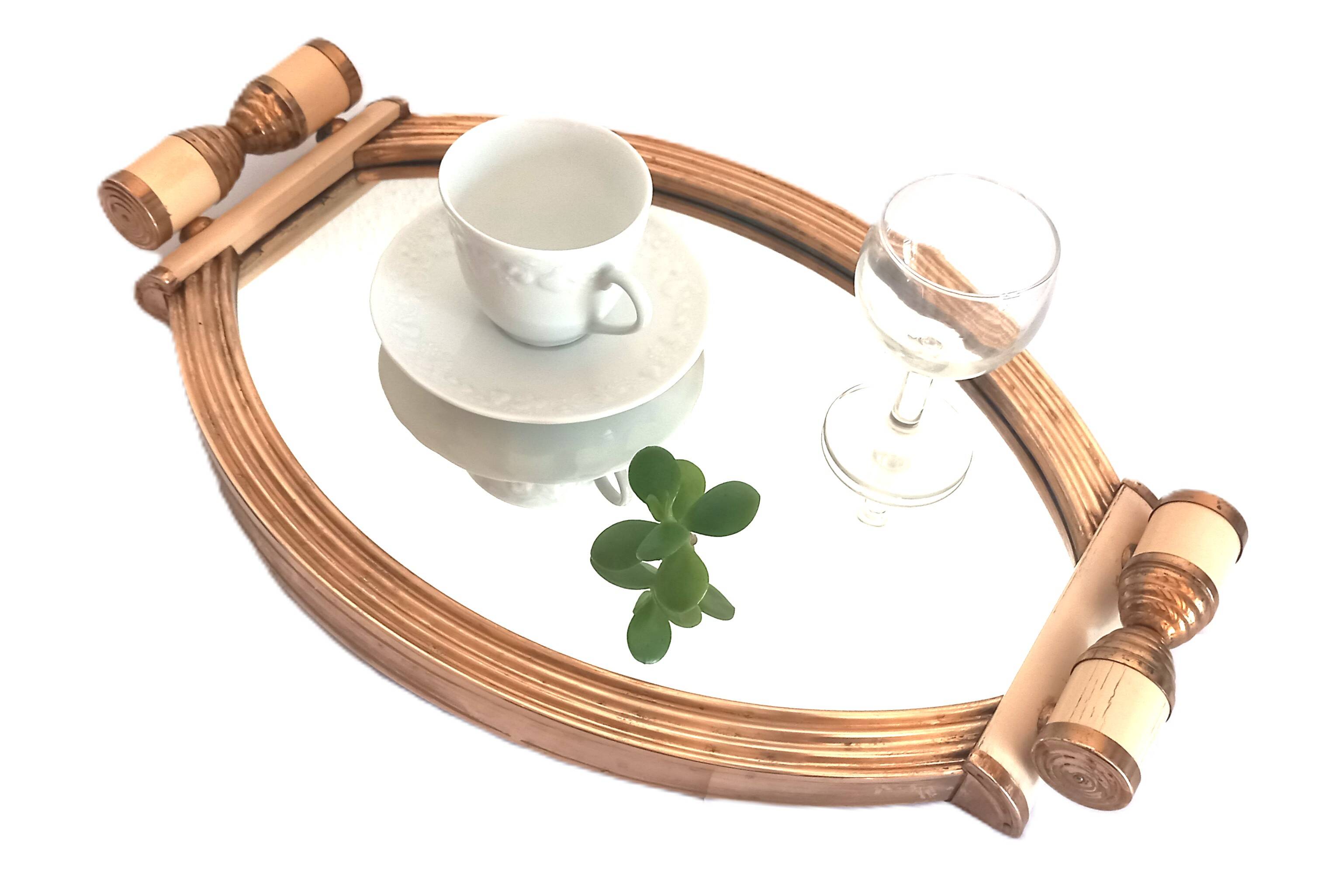 Antique Art Deco mirror tray