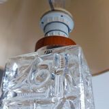 Lampe de table vintage avec base en verre