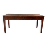 Antique table with 2 drawers in patina