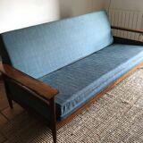 Scandinavian vintage teak sofa refurbished