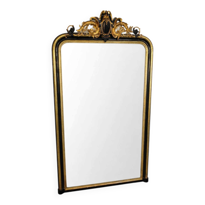 Miroir Napoléon III du XIXè à la feuilles d'or,  190cm H
