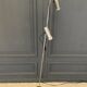 Lampadaire réglable en métal chromé sur pied noir 1970