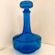 Bottle of old perfume of blue color