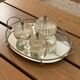 Oval chrome and mirror plateau, mid-century reflective piece.
