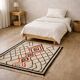 Ecru Berber rug with diamond patterns in structured Atlas style.