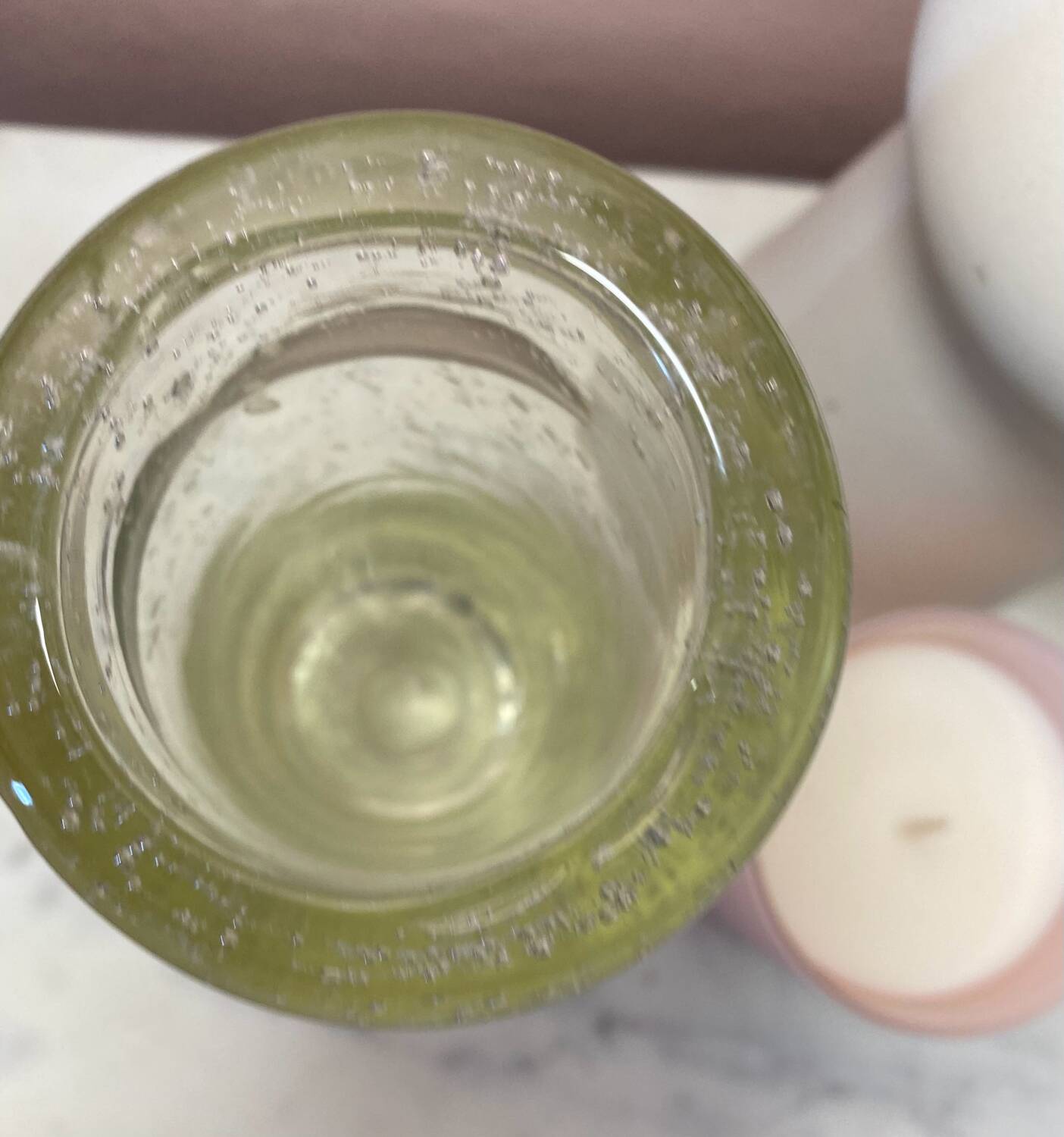 Vintage bubbled glass vase, 1970