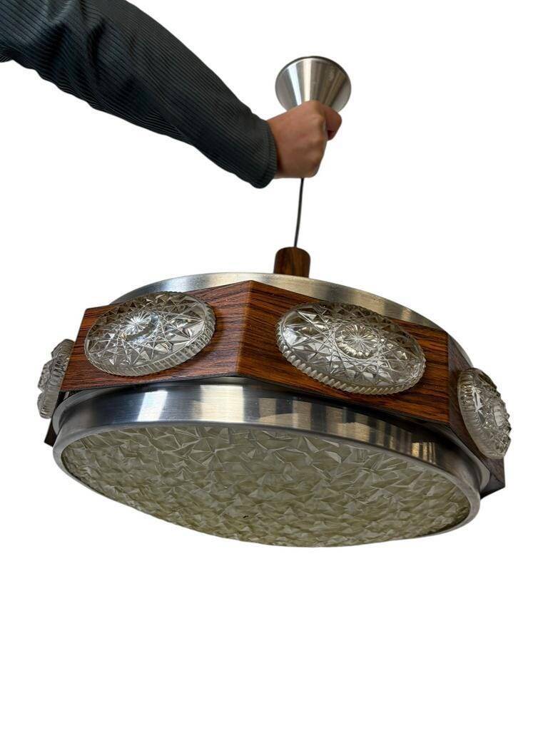 Vintage space age UFO chandelier / 1970s suspension