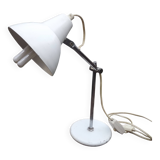 Lampe métal blanche 70' articulée vintage