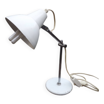 70' vintage articulated white metal lamp