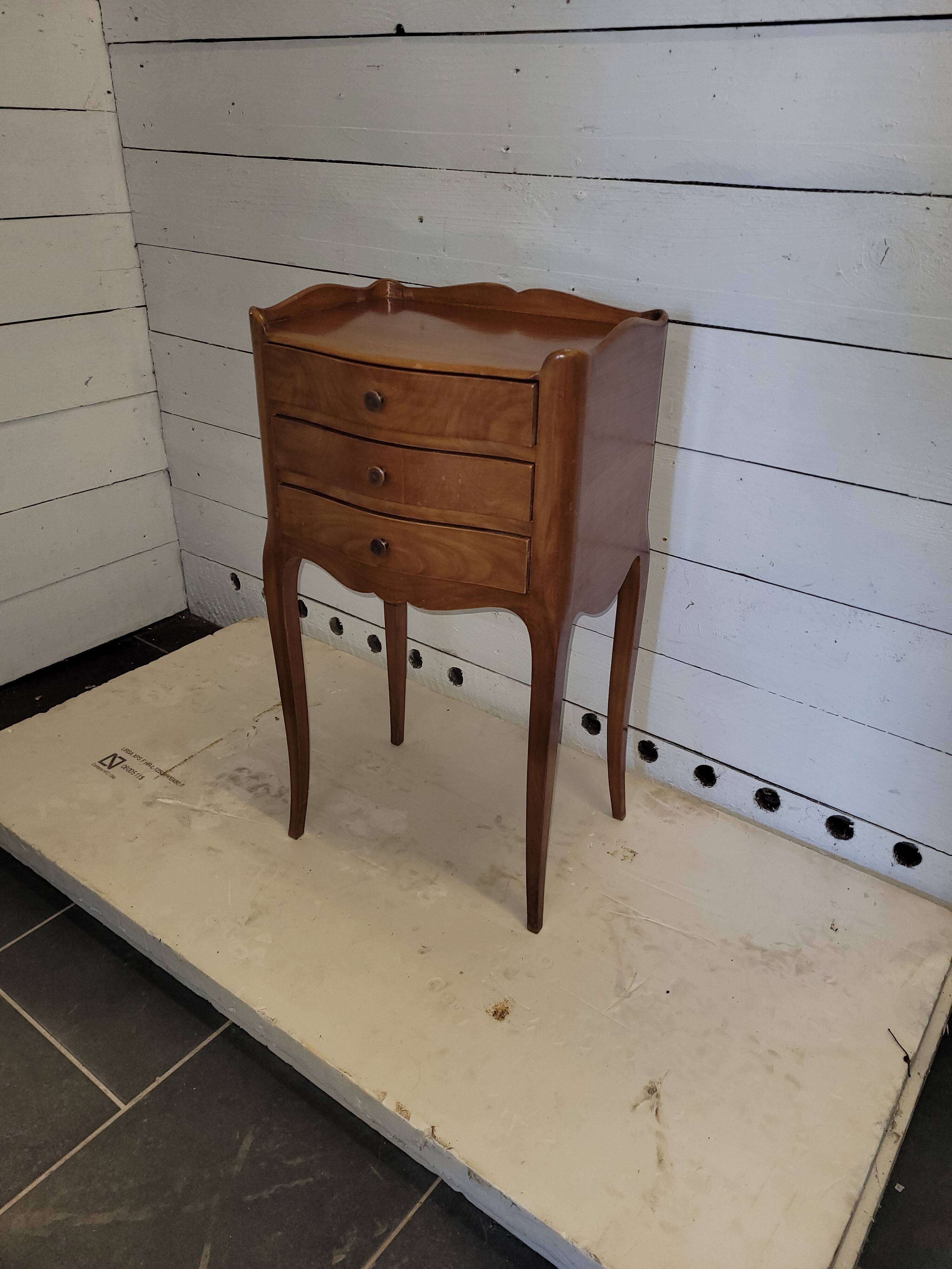 Louis XV style bedside table in cherry wood