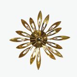 Pair of 1970 golden flower appliques
