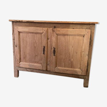 Old low buffet 2 doors in natural wood