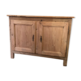 Old low buffet 2 doors in natural wood