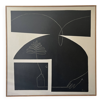 Large contemporary painting unique piece Hubert Mardi