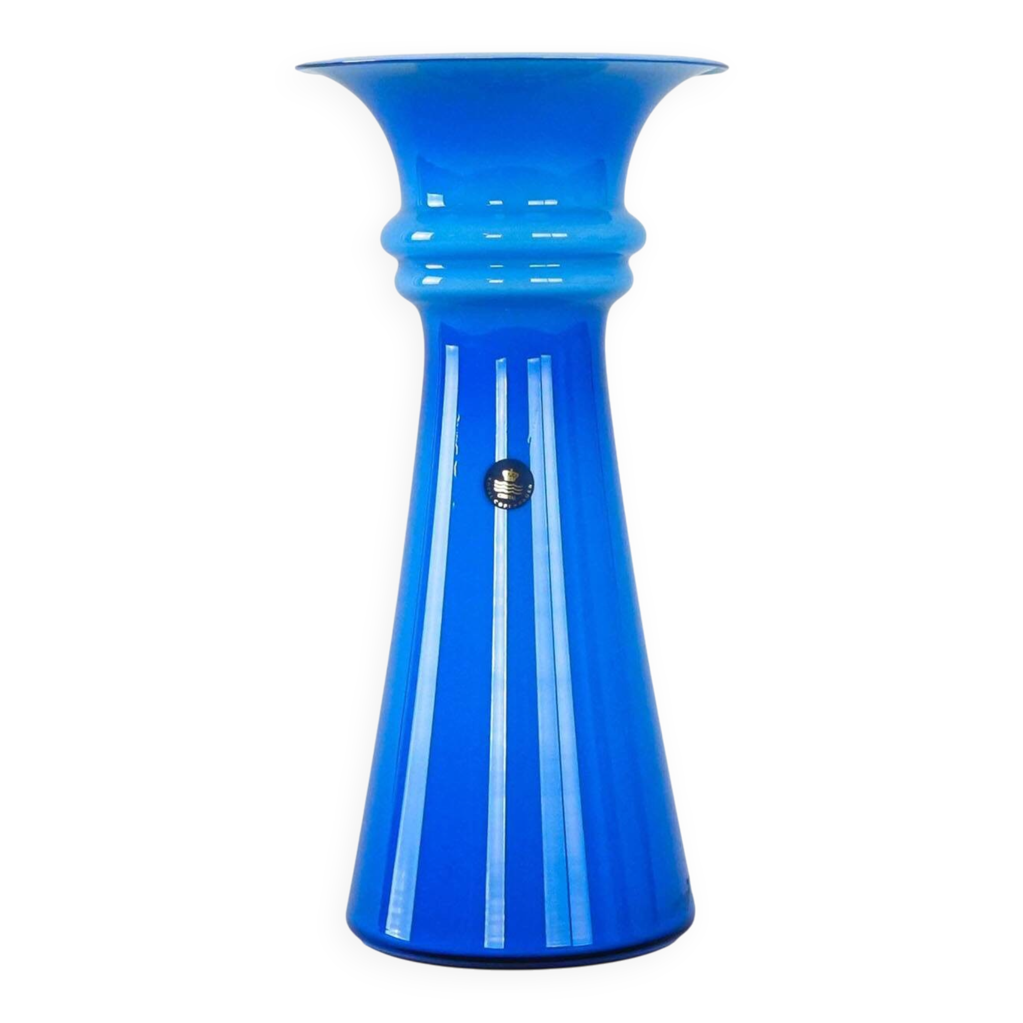 Glass vase, Danish design, 1980s, designer: Michael Bang, manufacturer: Roy