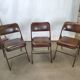 Rare suite de 3 chaises Samsonite 1977 assise marron