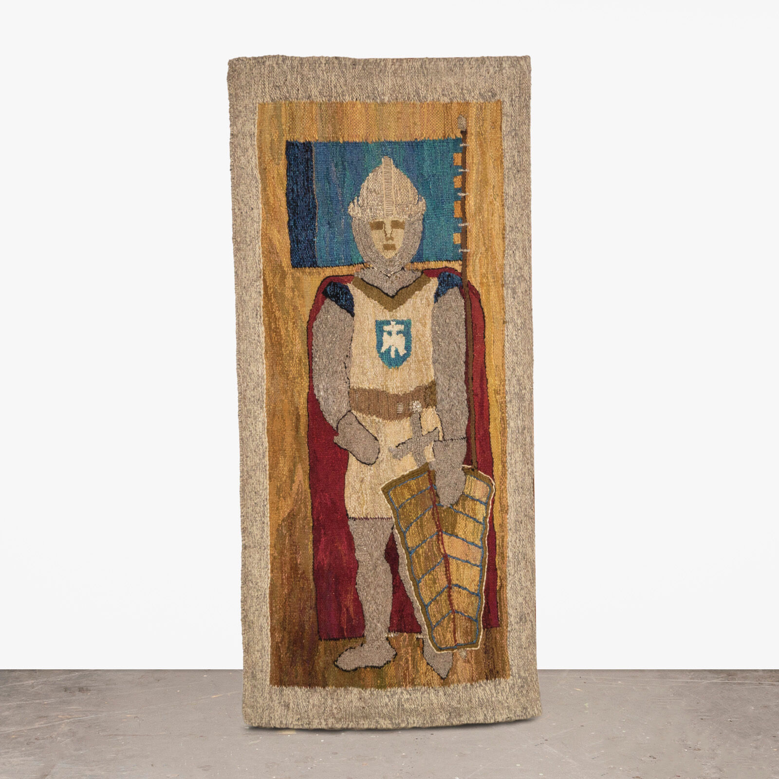 Mid-century norman knight wool wall hanging