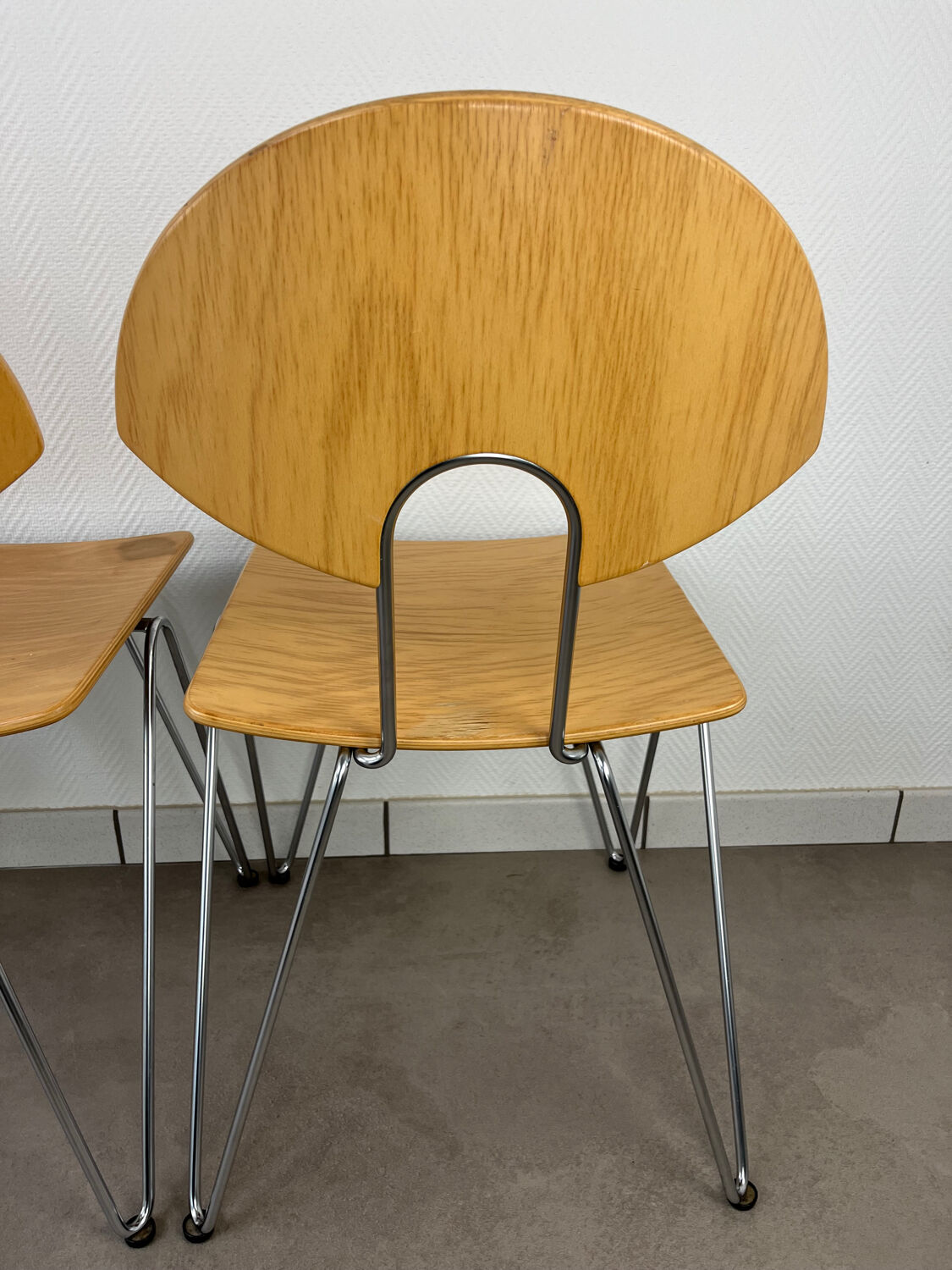 6 Mikado chairs 1800, stackable, design by Walter Leeman for Kusck&co.