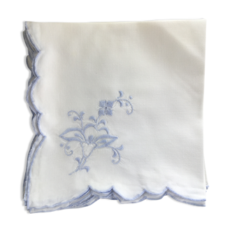 10 blue embroidered cotton towels
