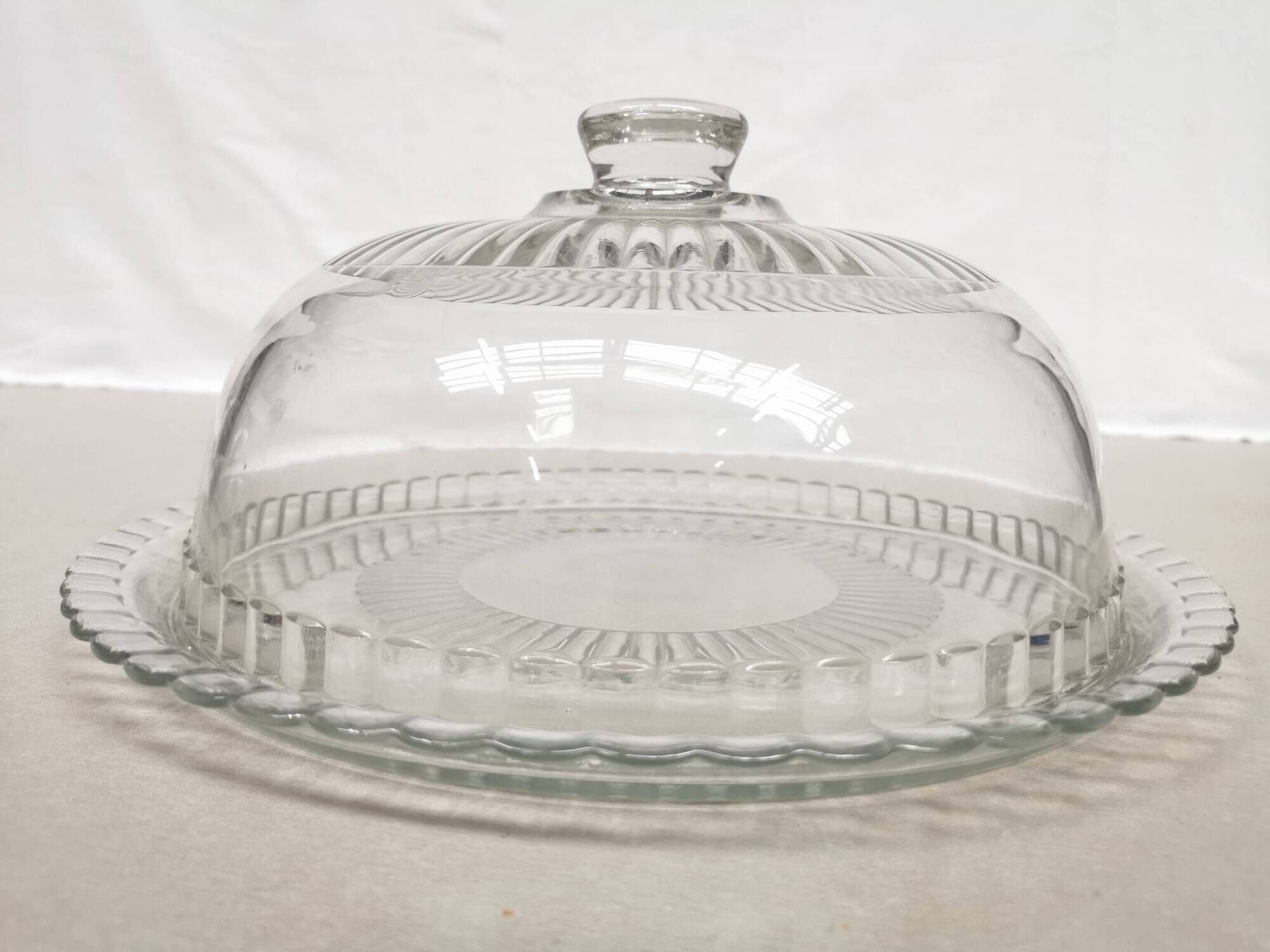 Pair of Cake/Cheese Dishes, Tart Cloche, Glass Pastry