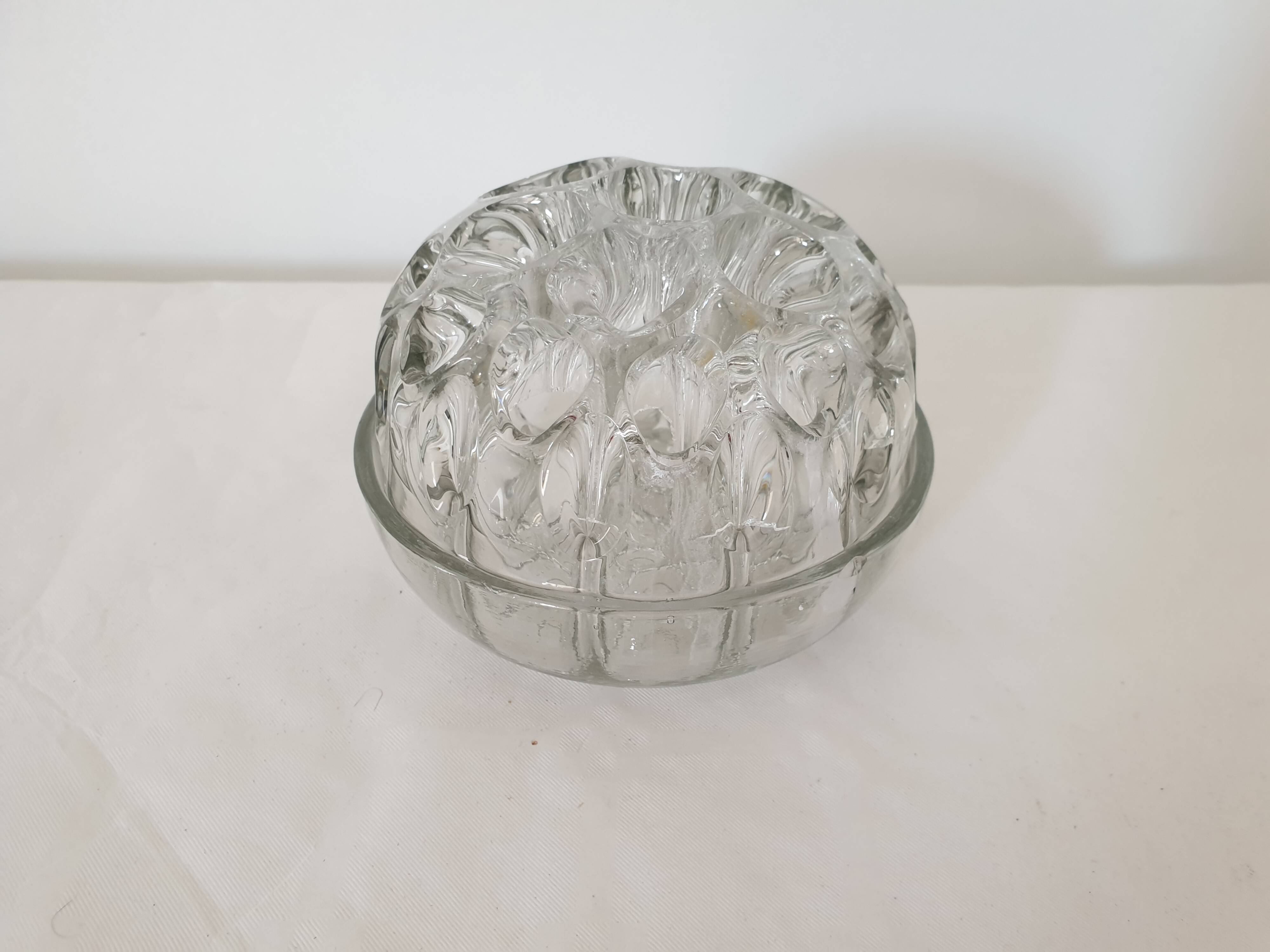 Vintage glass flower stand vase with 19 holes - Made in France