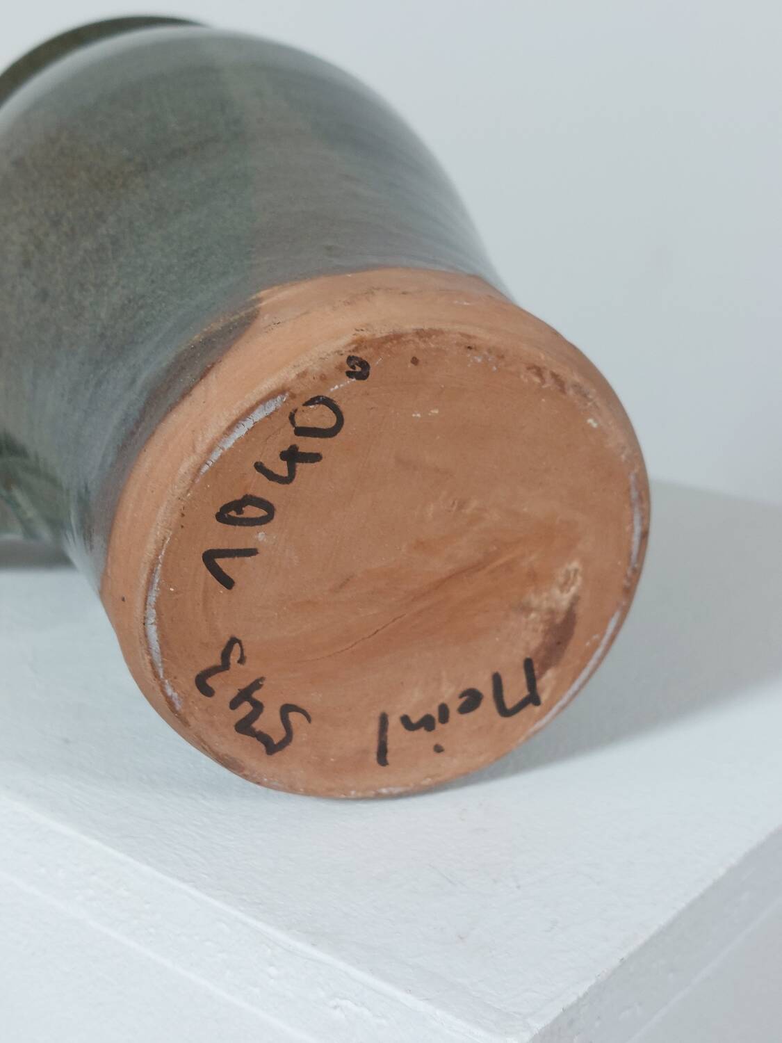 Vintage mid-century oxidised pottery vase