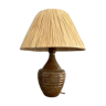 Lampe en grès et raphia