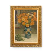 Belgian Still Life Painting by Jos Pas, 1944 — Flowers and Grapes in a Vase