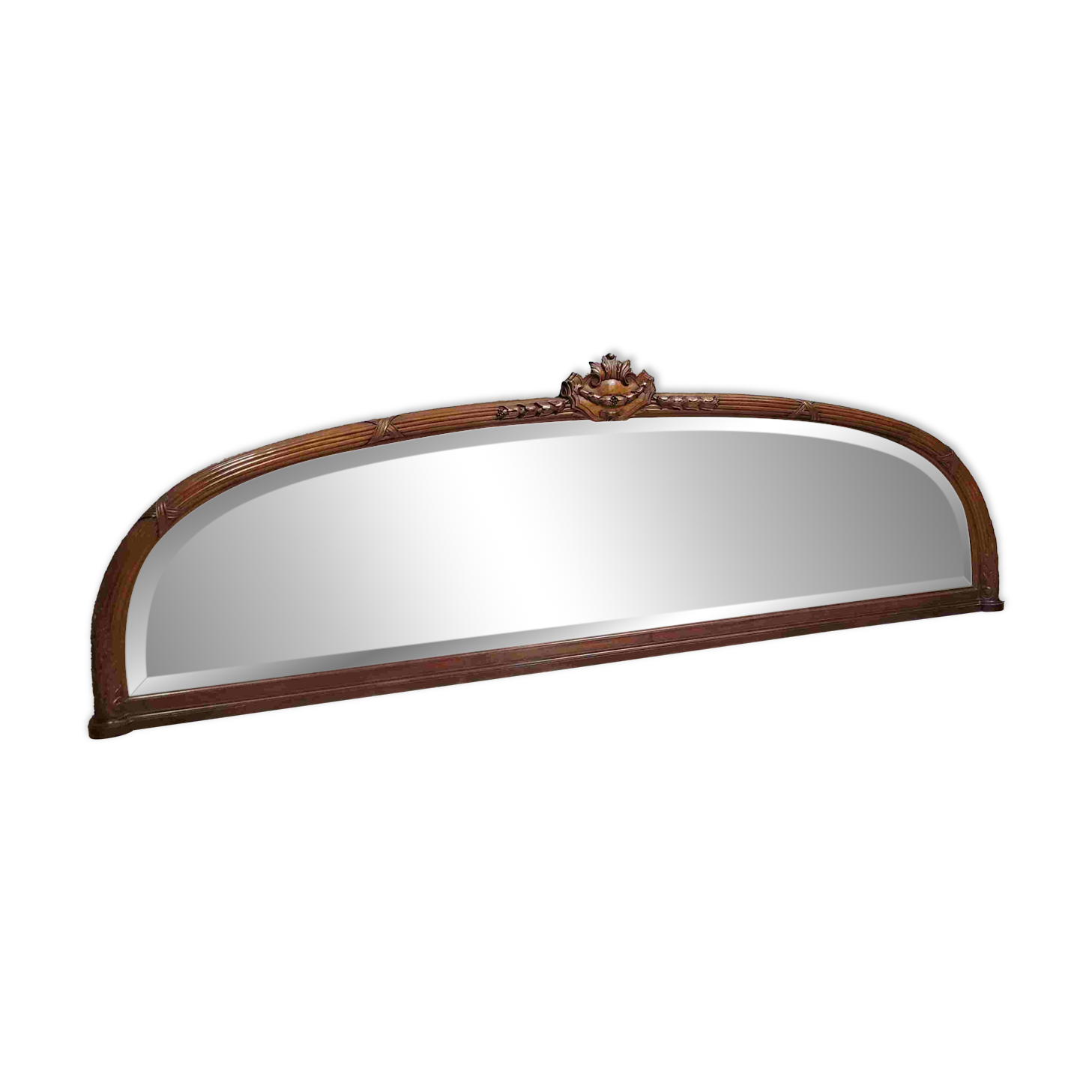 Huge Louis XVI style half-moon mirror in mahogany circa 1850