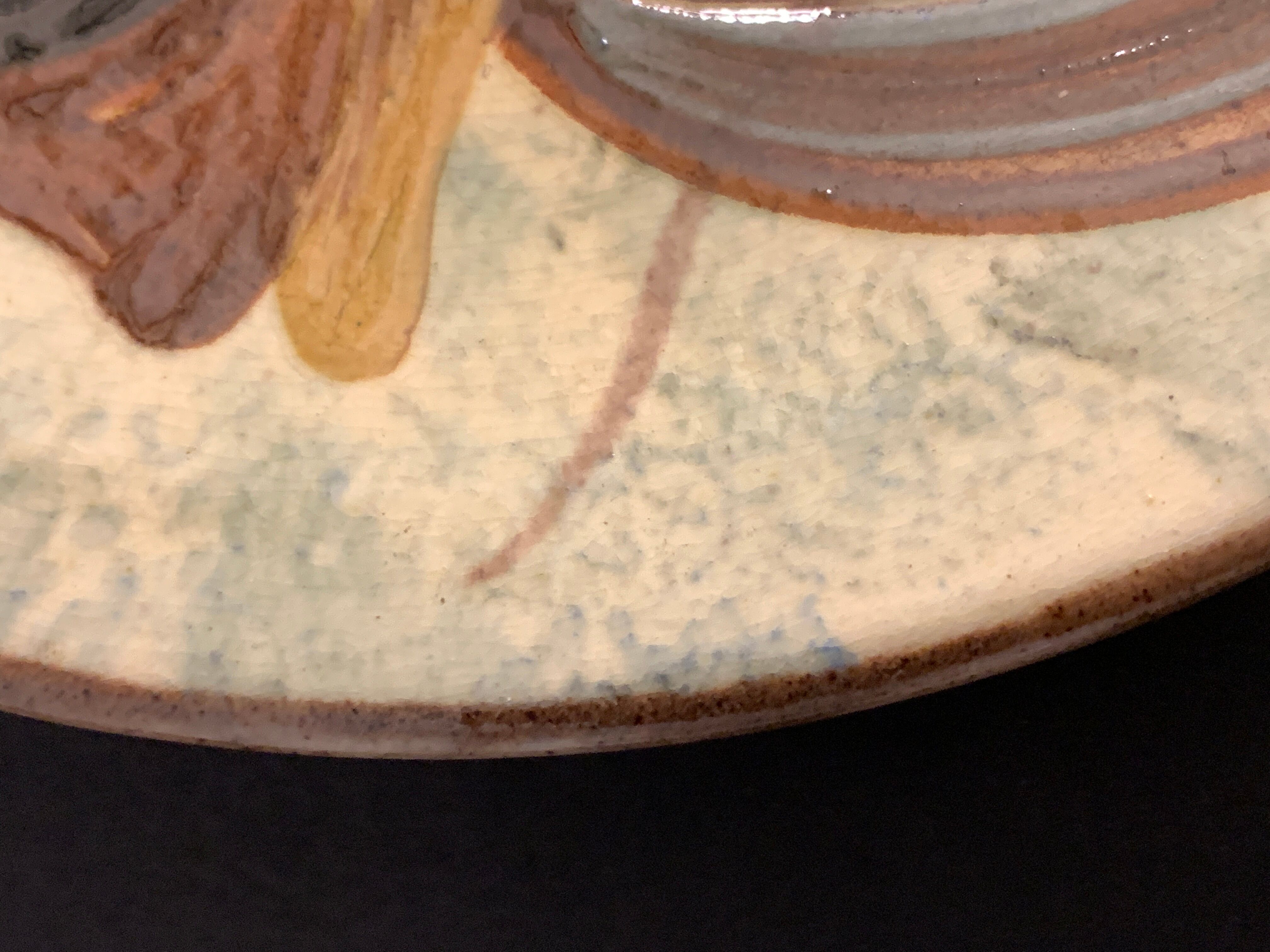 Glazed ceramic dish Puigdemont poisson, 1960