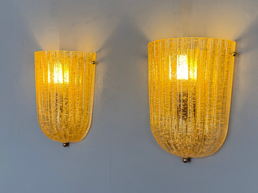 Pair of sconces, Murano glass, by Barovier & Toso, Italy, 1970s