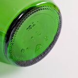 Vintage green glass bottle vase, decorative soliflore.