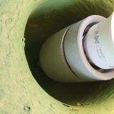 Two lamps/ pendant lamps in recycled cardboard, pink and green, seletti