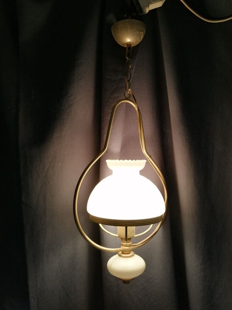 Old opaline vintage lamp chandelier