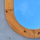 Miroir ovale Suédois en pin design Scandinave des années 80