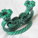 Bougeoir double  céramique Vallauris vert vintage