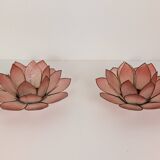 Mother-of-pearl flower candle holders