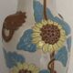 Glazed ceramic vase with polychrome decoration of sunflower flowers 36 cm