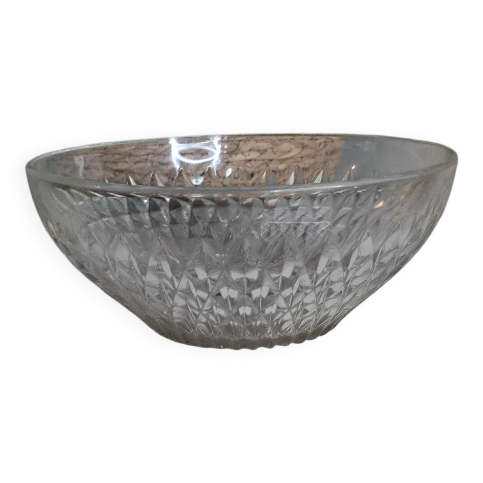 Saladier en verre moulé