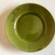 Set of 6 plates in green faience 1960