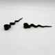 Pair of "Serpentine" candlesticks, modernist, 1970s