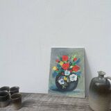 Tableau bouquet de fleurs peinture