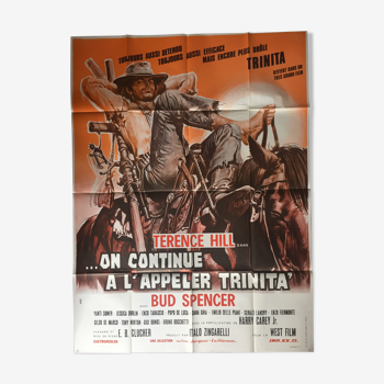 Affiche cinéma "On continue à l'appeler Trinita" Terence Hill 120x160cm 1970