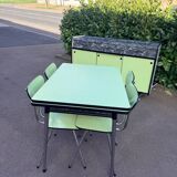 Formica kitchen sideboard table and complete chair set
